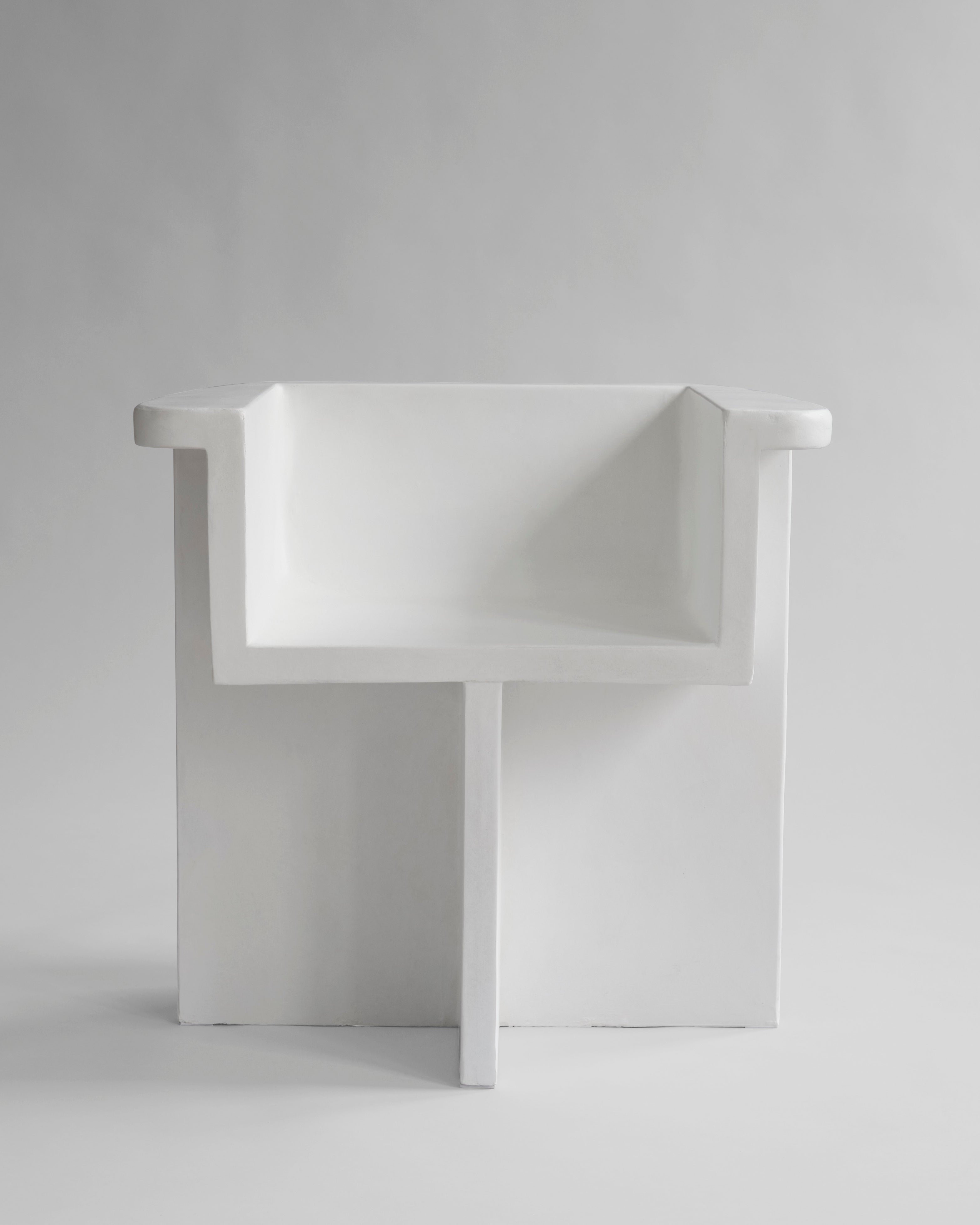 White chair on a gray background. 101 Copenhagen Brutus Dining Chair, Curated by Numa Home