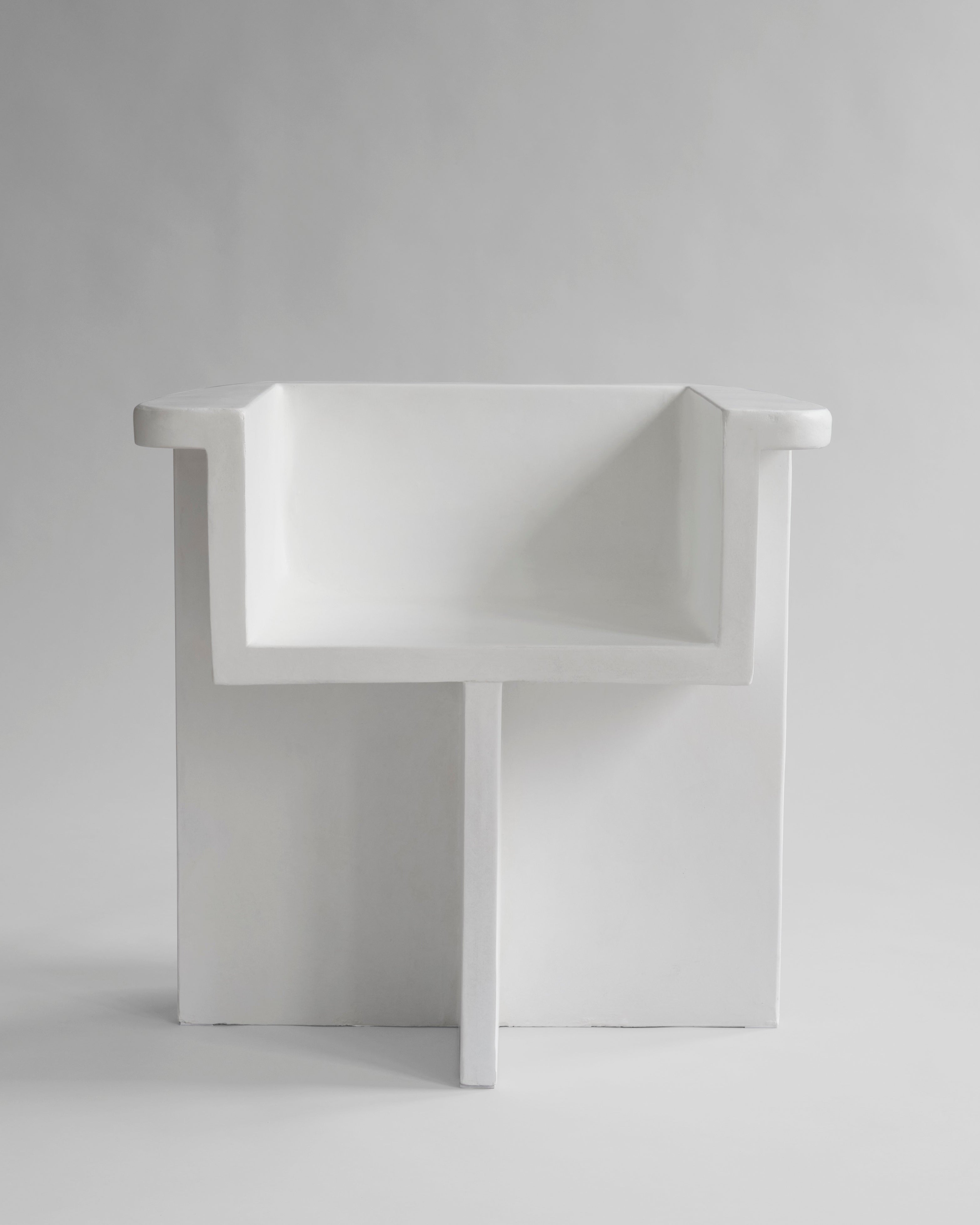 White chair on a gray background. 101 Copenhagen Brutus Dining Chair, Curated by Numa Home