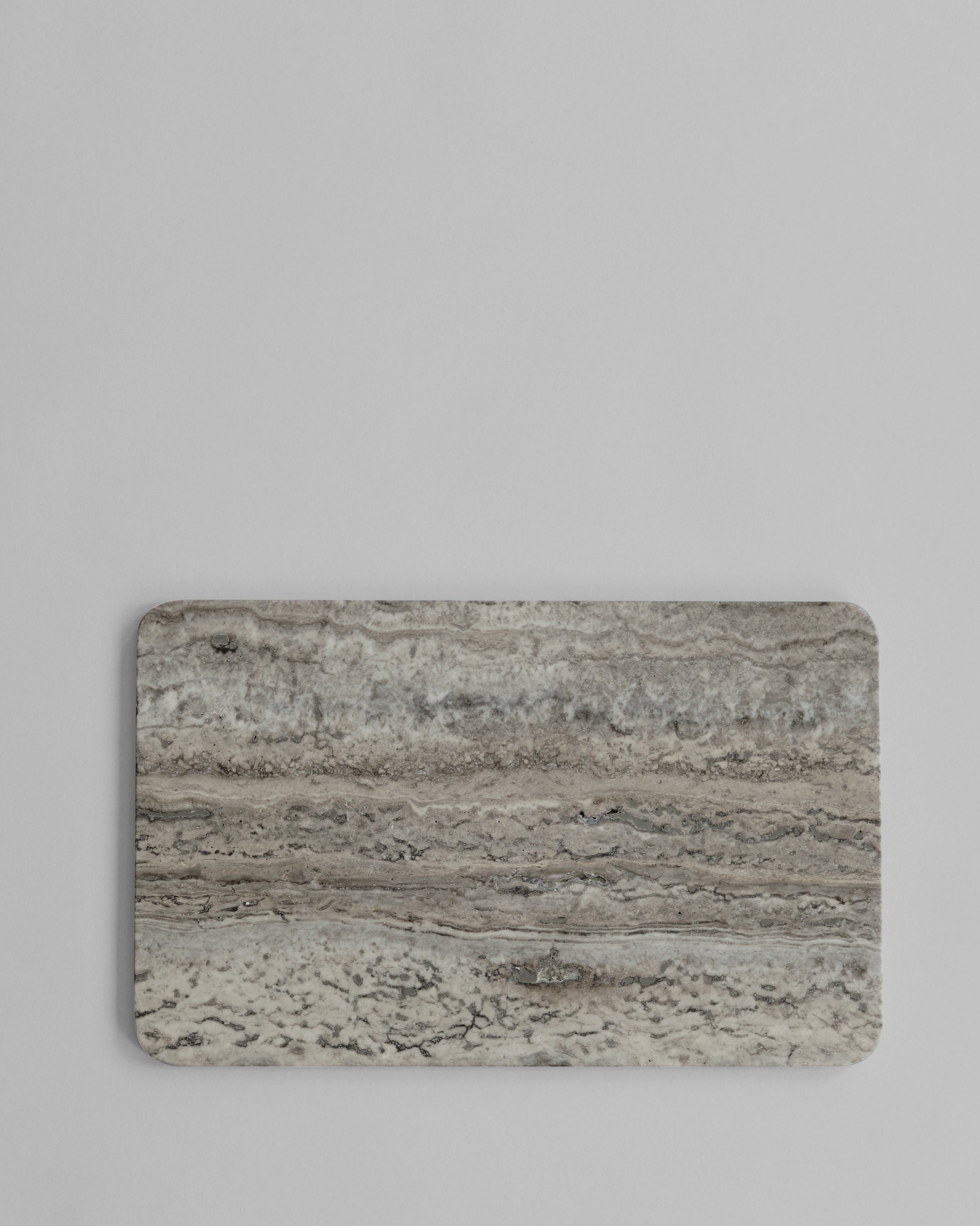 Enkei Tray Rectangular, Medio in Silver Travertine (Earth) – 101 Copenhagen.
