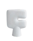 White abstract sculpture vase on a white background