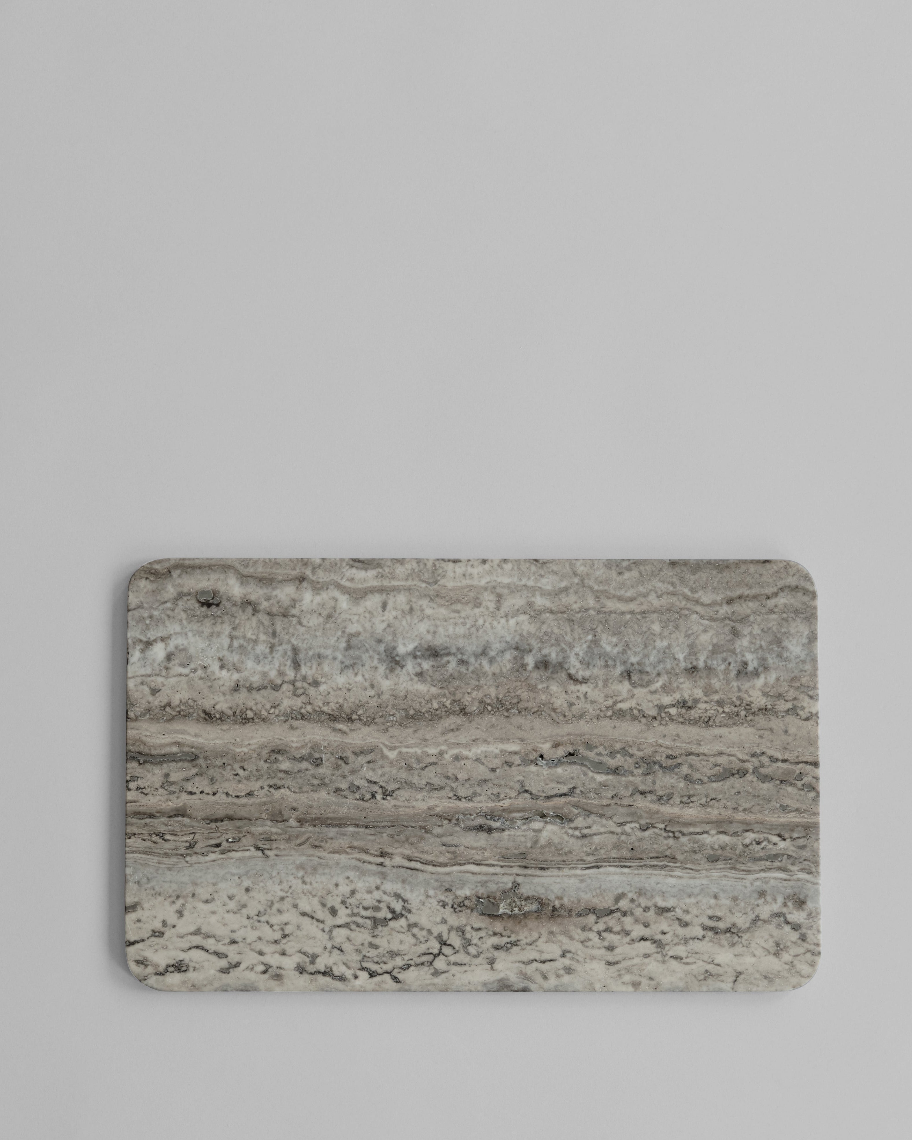 Enkei Tray Rectangular, Medio in Silver Travertine (Earth) – 101 Copenhagen.