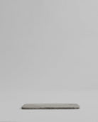 Side view showing slim profile of Enkei Tray Rectangular, Mini – Silver Travertine, 101 Copenhagen.