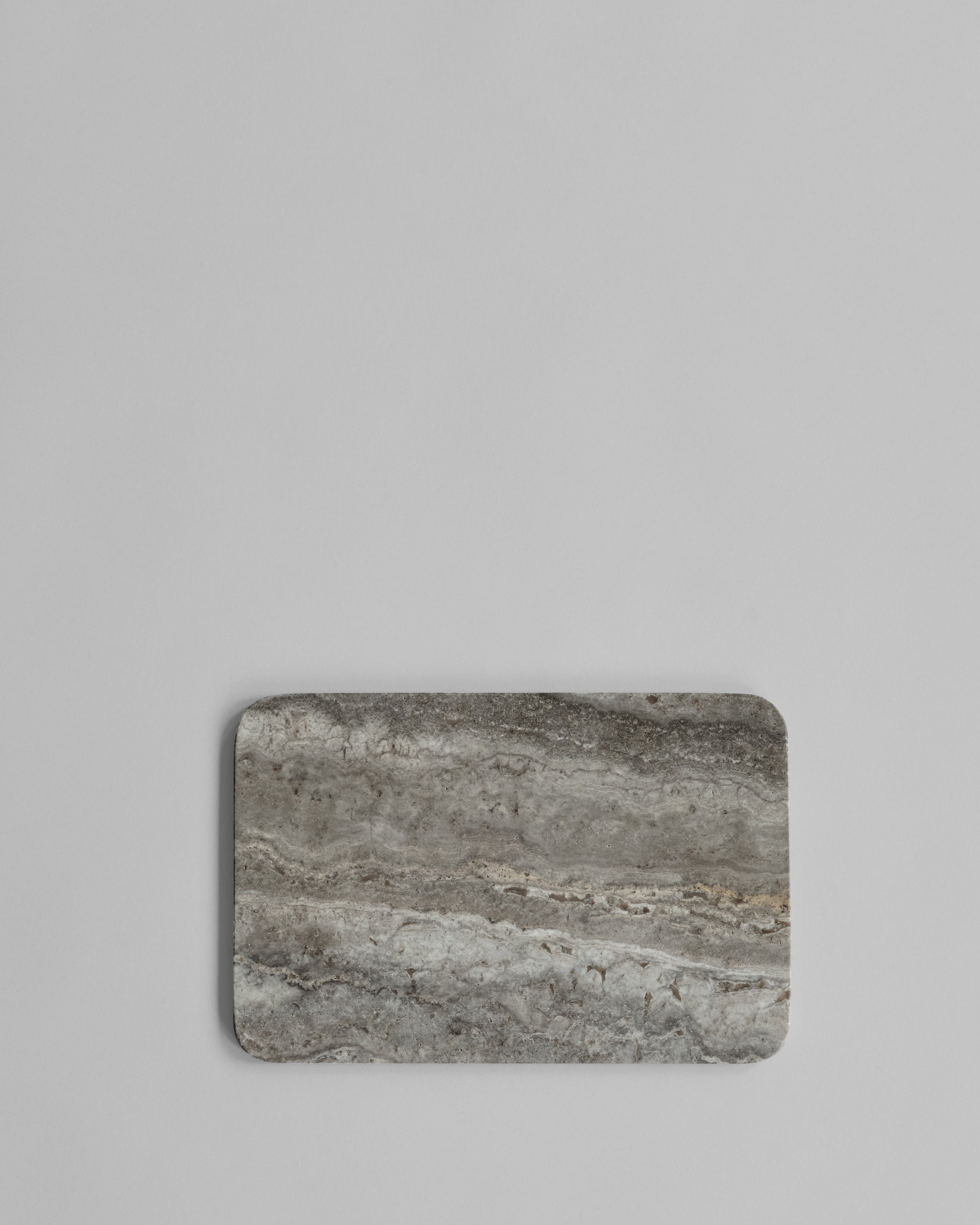 Enkei Tray Rectangular, Mini in Silver Travertine (Earth) – 101 Copenhagen.